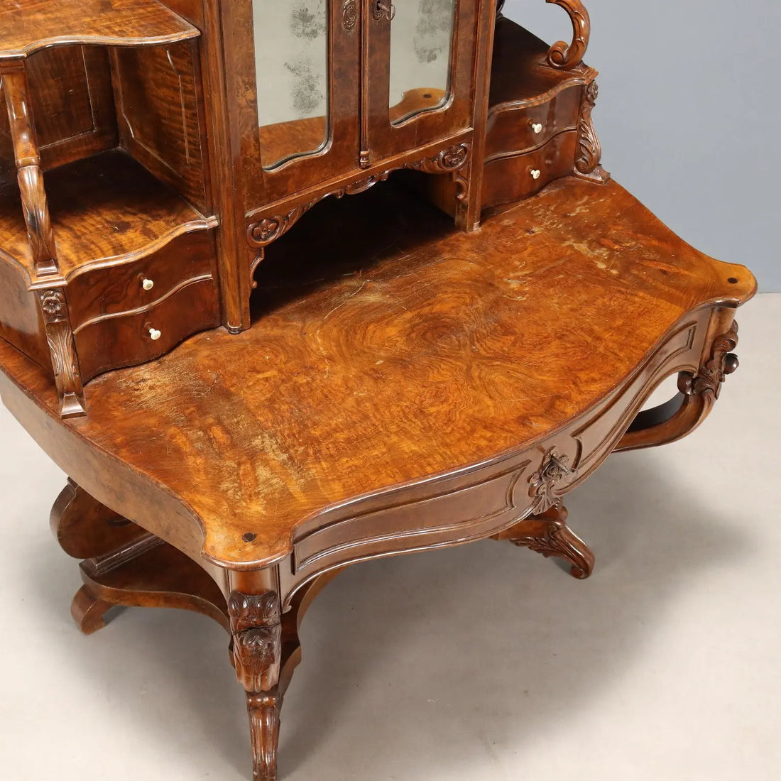 Antique Writing Desk Walnut Louis Philippe 5 Drawers XIX Century - Italy, XIX Century | Antiques | Desks & Writing Desks
