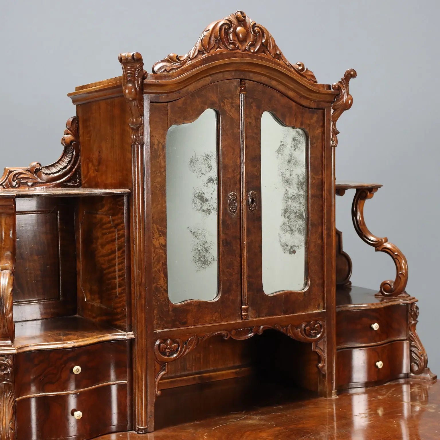 Antique Writing Desk Walnut Louis Philippe 5 Drawers XIX Century - Italy, XIX Century | Antiques | Desks & Writing Desks