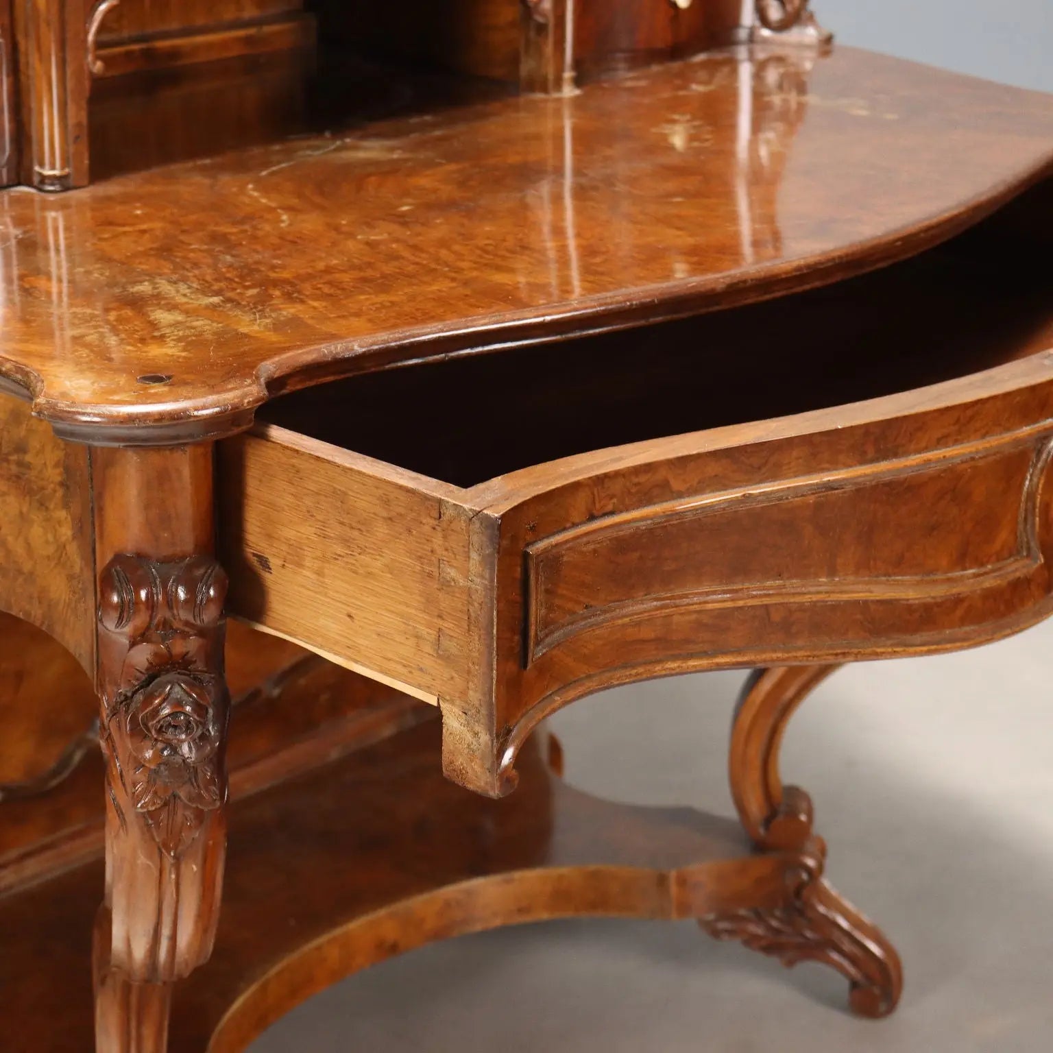 Antique Writing Desk Walnut Louis Philippe 5 Drawers XIX Century - Italy, XIX Century | Antiques | Desks & Writing Desks