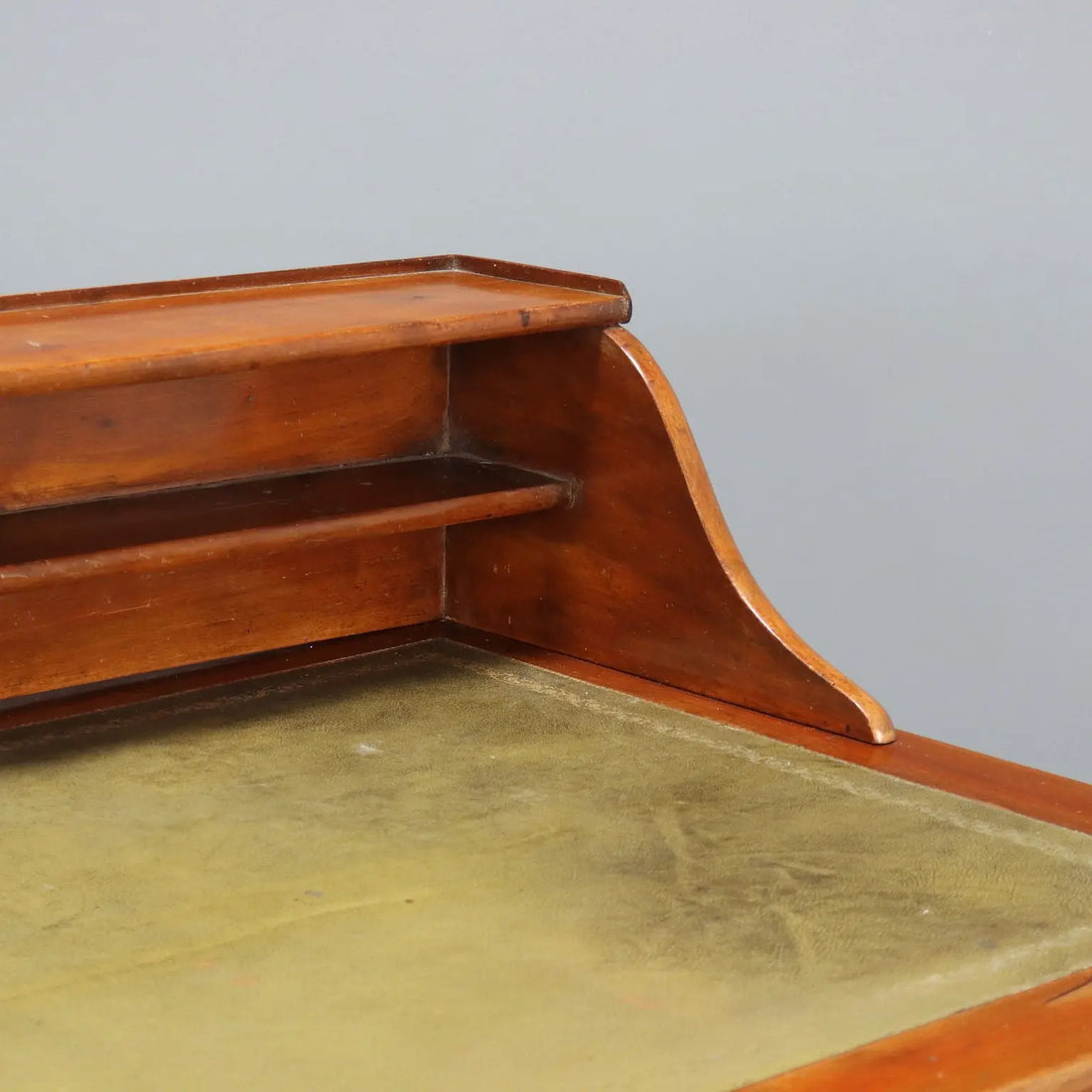Antique Desk Walnut Green Leather Drawers Italy XIX Century - Piedmont, XIX Century | Antiques | Desks & Writing Desks