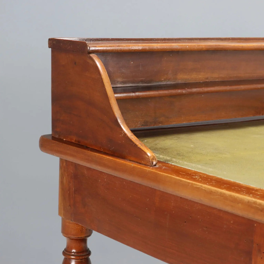 Antique Desk Walnut Green Leather Drawers Italy XIX Century - Piedmont, XIX Century | Antiques | Desks & Writing Desks