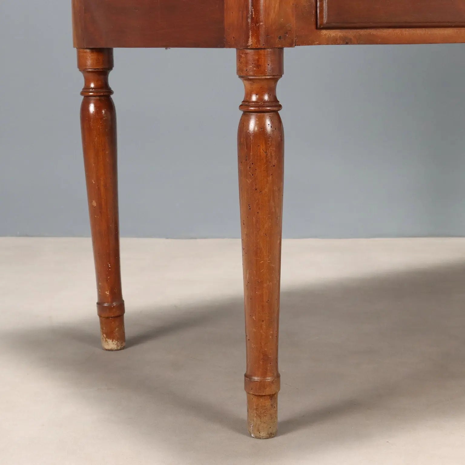 Antique Desk Walnut Green Leather Drawers Italy XIX Century - Piedmont, XIX Century | Antiques | Desks & Writing Desks