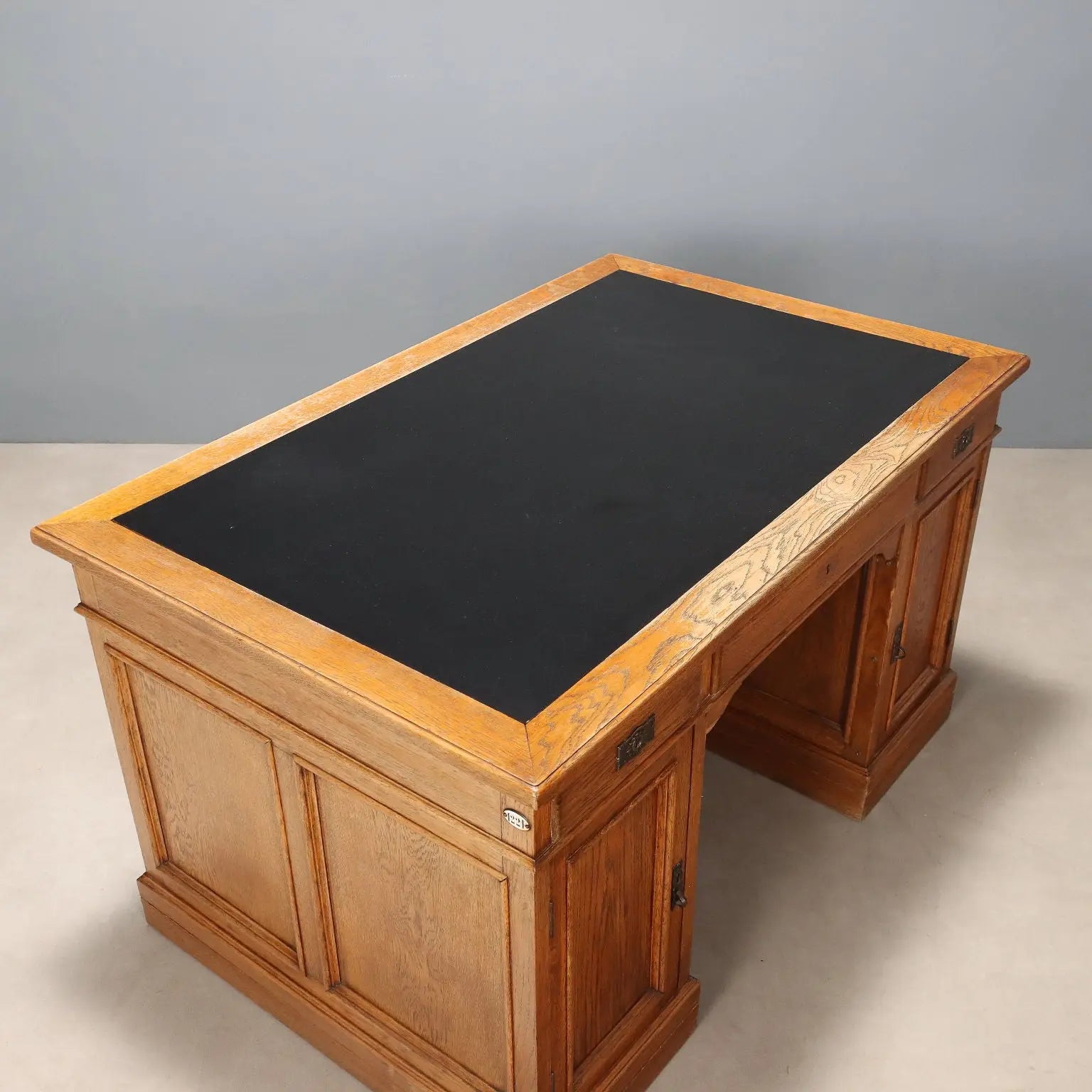 Antique Writing Desk Oak Leather 3 Drawers Italy XIX Century - Italy, Early XIX Century | Antiques | Desks & Writing Desks