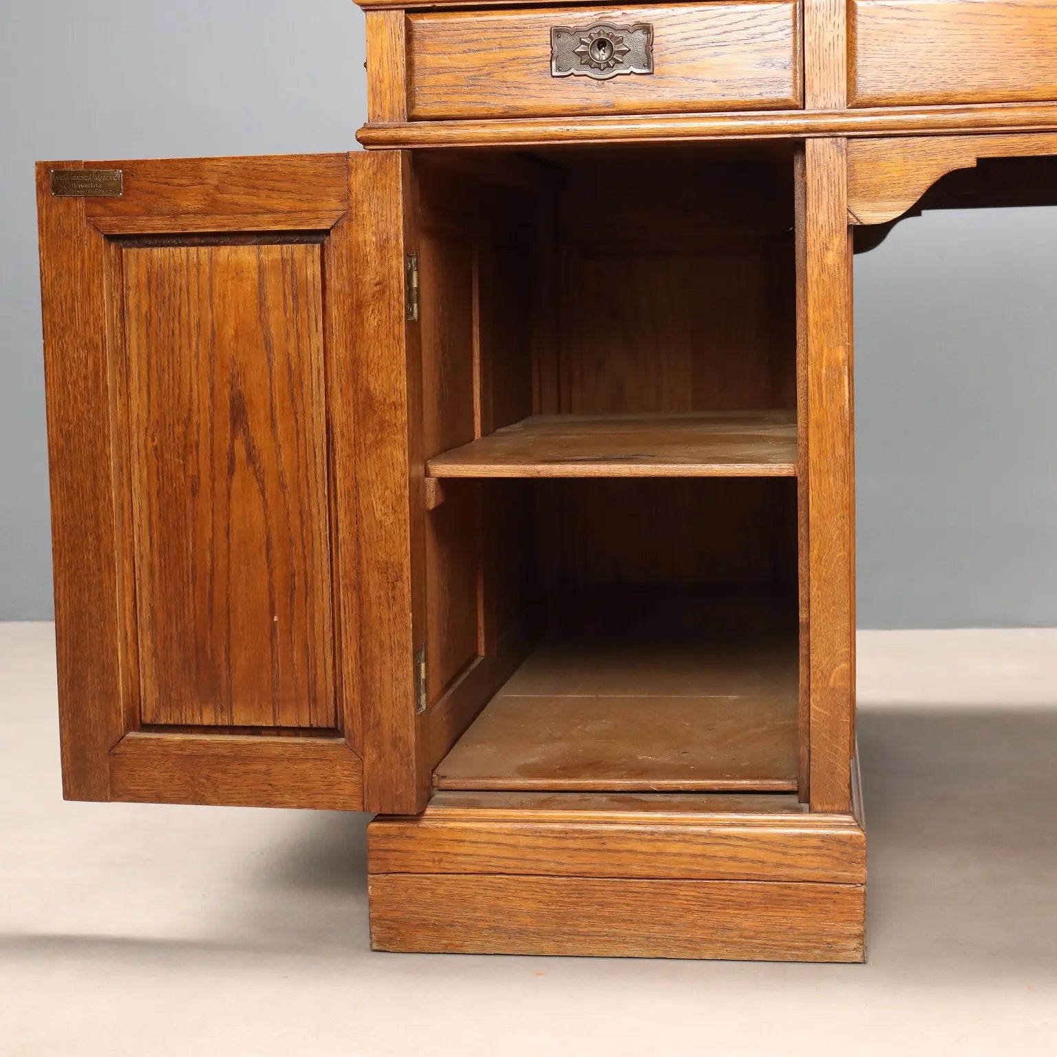 Antique Writing Desk Oak Leather 3 Drawers Italy XIX Century - Italy, Early XIX Century | Antiques | Desks & Writing Desks