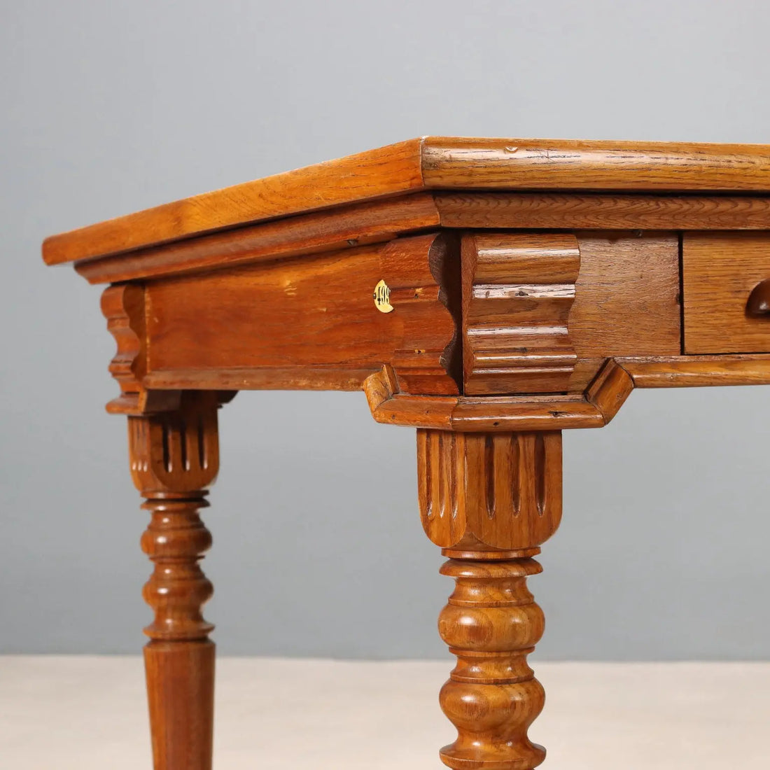 Antique Writing Desk Oak Black Laminate XX Century - Italy, Early XX Century | Antiques | Desks & Writing Desks