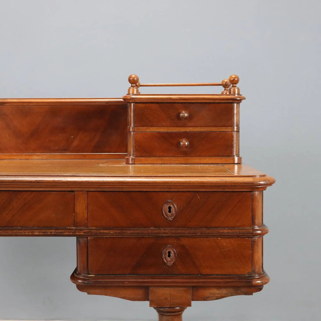 Antique Desk Walnut Leather Insert Drawers Italy Late XIX Century - Italy, Late XIX Century | Antiques | Desks & Writing Desks