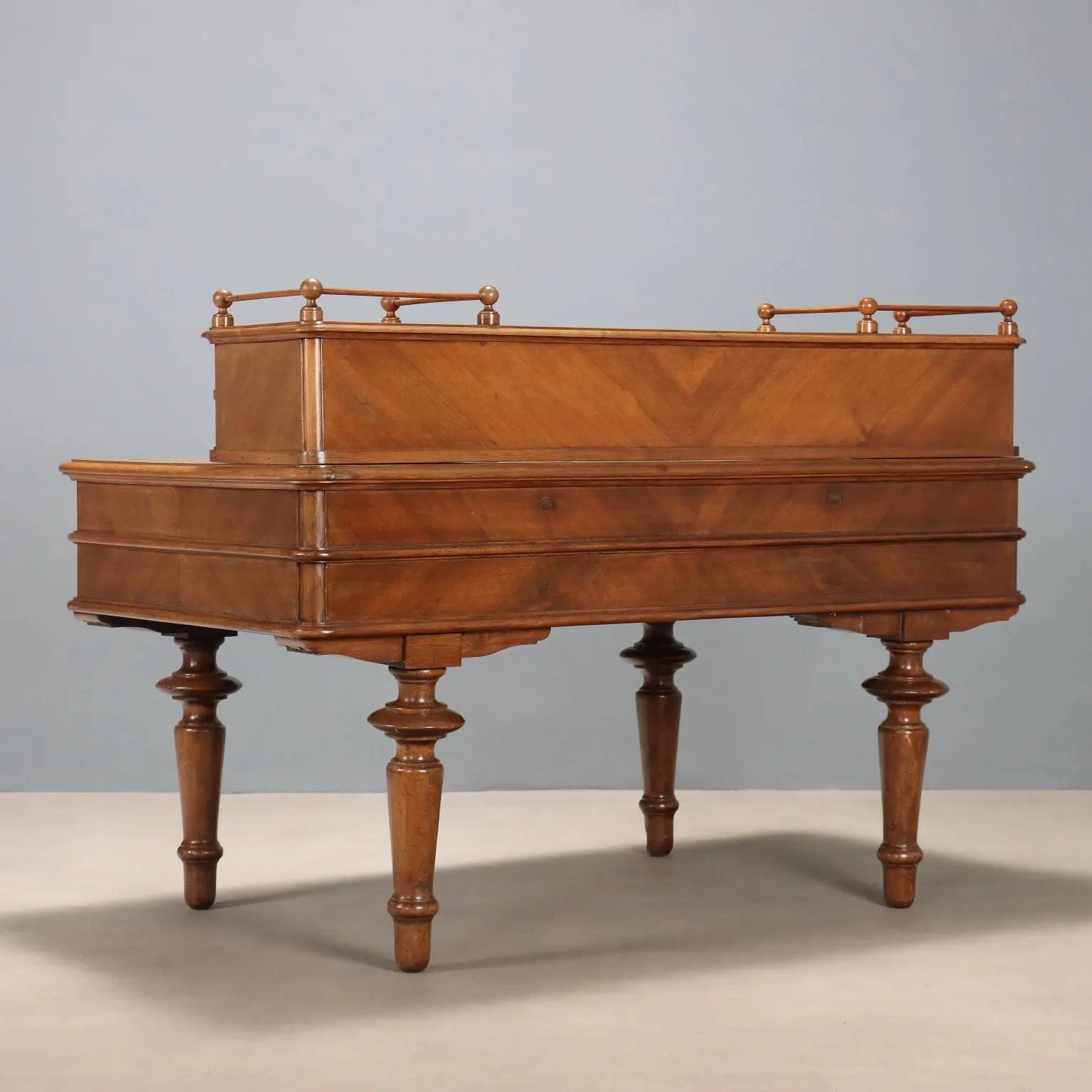 Antique Desk Walnut Leather Insert Drawers Italy Late XIX Century - Italy, Late XIX Century | Antiques | Desks & Writing Desks