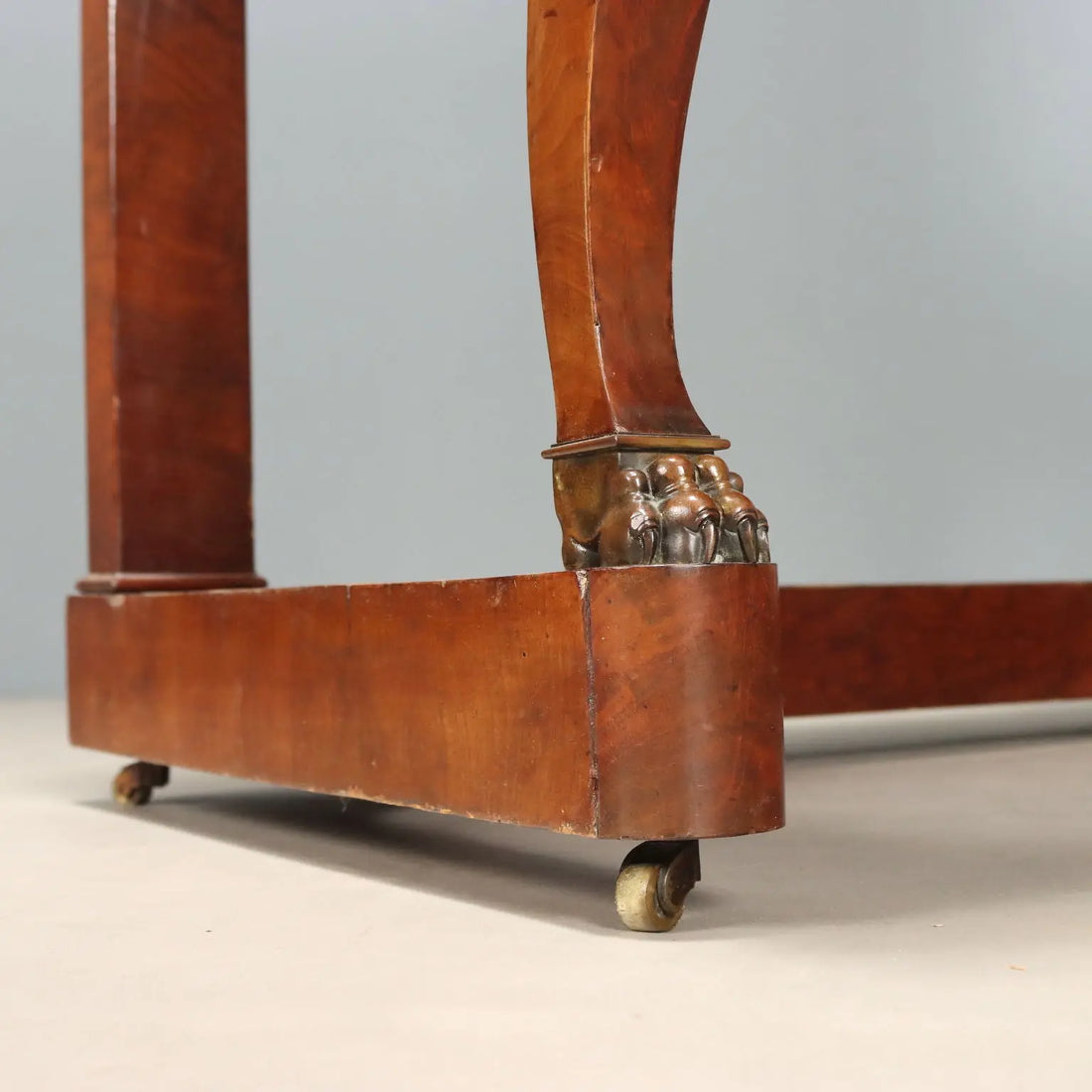 Antique Writing Desk Napoleon III Mahogany Metal France XIX Century