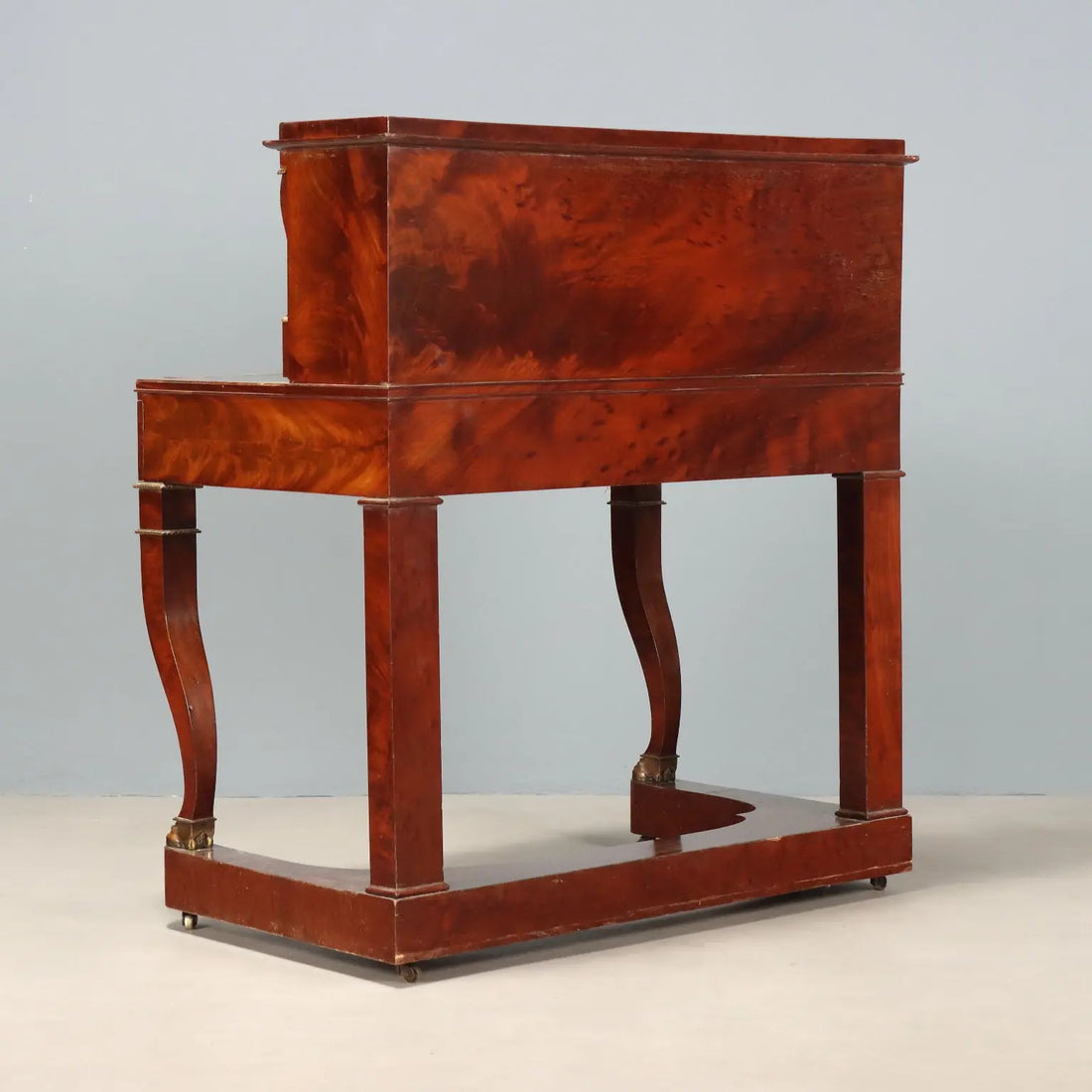 Antique Writing Desk Napoleon III Mahogany Metal France XIX Century