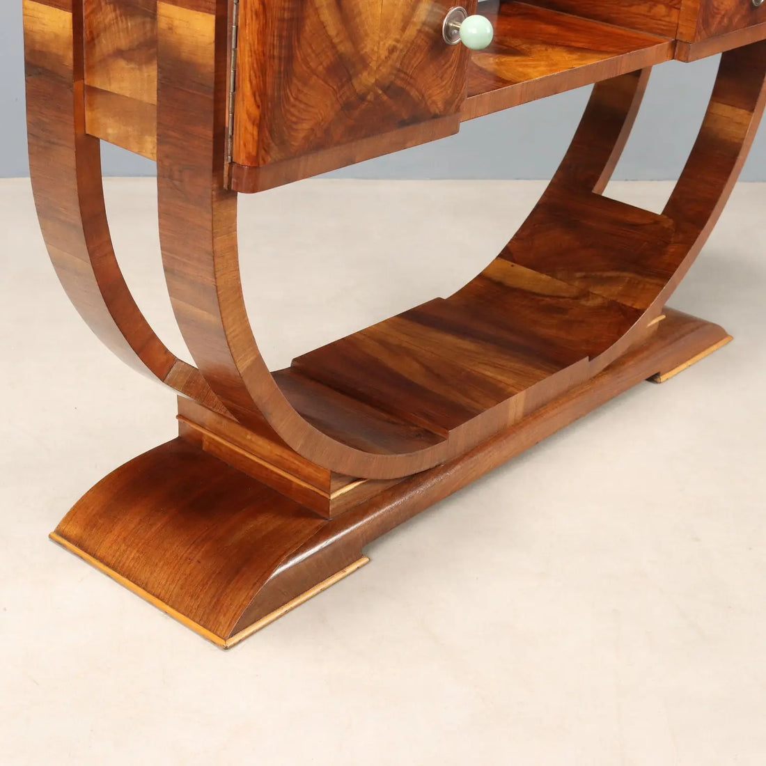 Antique Art Deco Dressing Table Walnut Mirror Italy XX Century