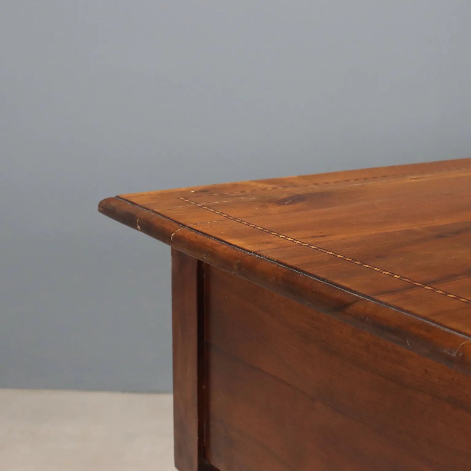 Antique Writing Desk Walnut Woods Italy XX Century