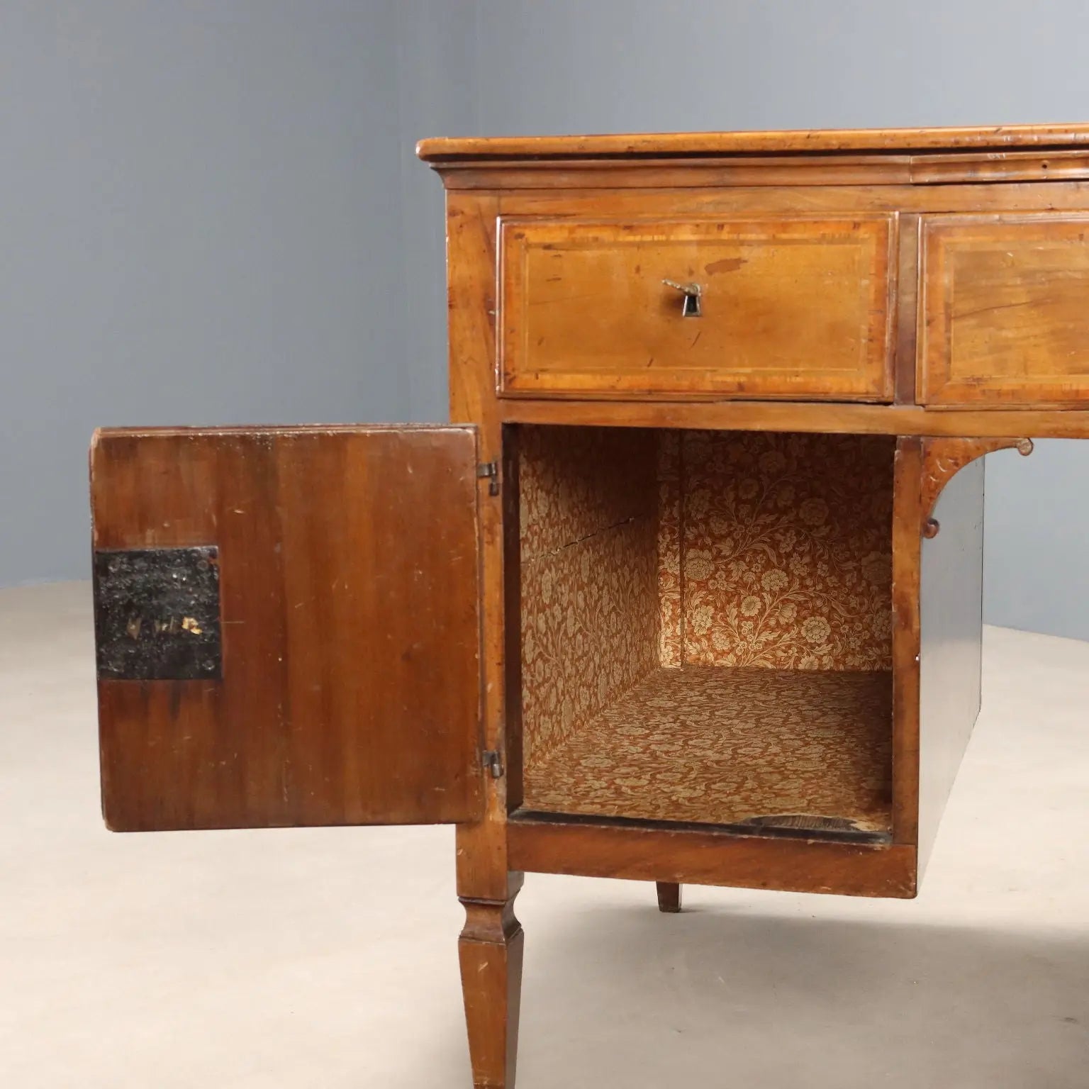 Antique Writing Desk Directoire Walnut Italy XVIII Century