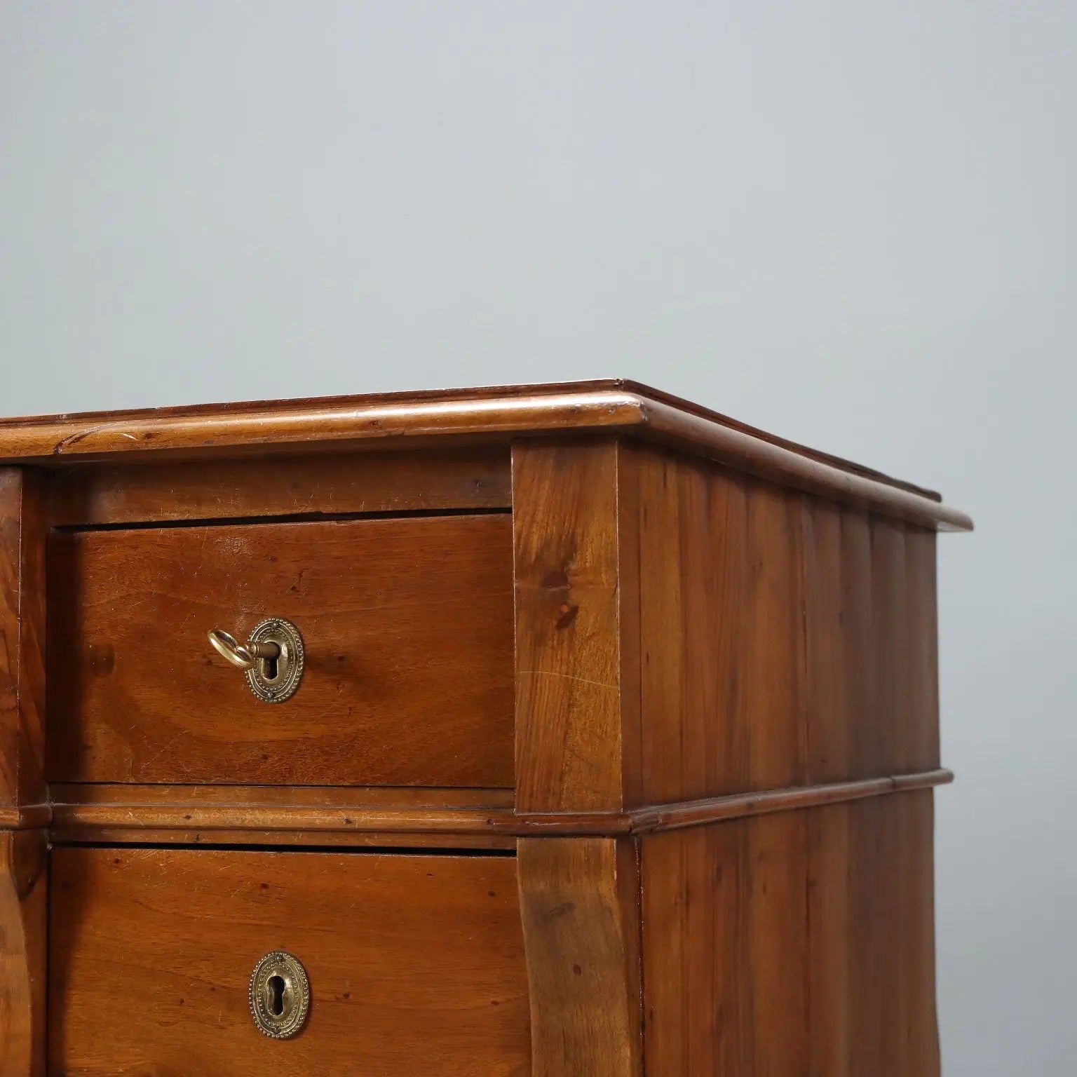 Antique Writing Desk Umbertino Walnut Leather XIX Century