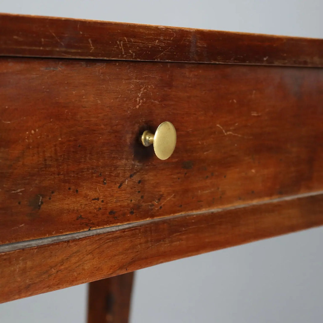 Antique Writing Desk Directoire Walnut Drawer Italy XVIII-XIX Century