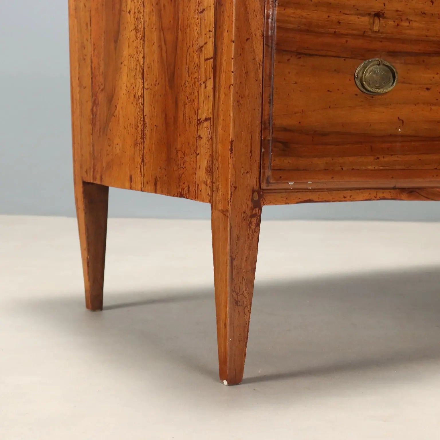 Antique Directoire Writing Desk Walnut 5 Drawers Italy XIX Century