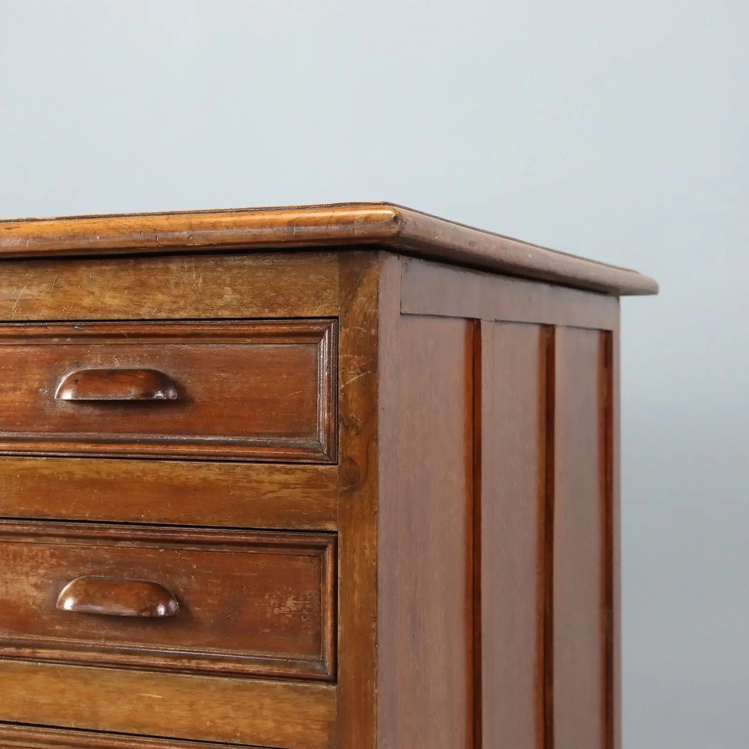 Antique Writing Desk Oak Drawers Italy XX Century