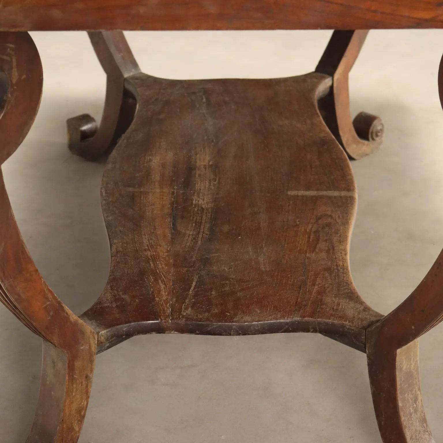Antique Desk Empire Walnut Marble Top Italy XIX Century