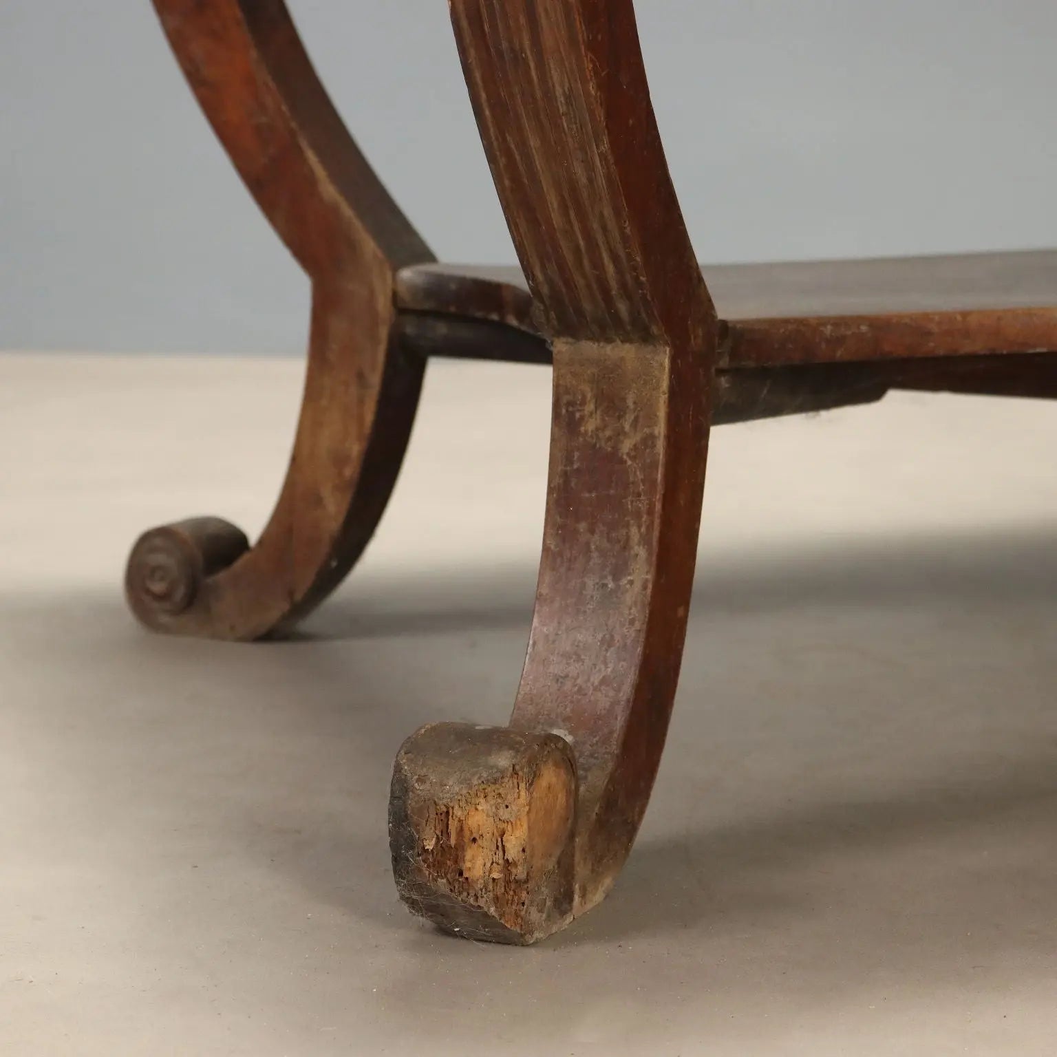 Antique Desk Empire Walnut Marble Top Italy XIX Century