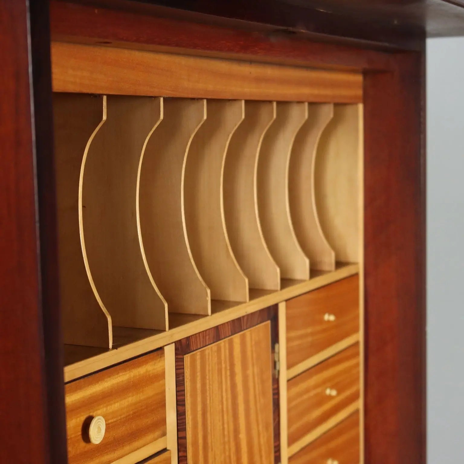 Arts and Crafts Desk in Mahogany and Maple