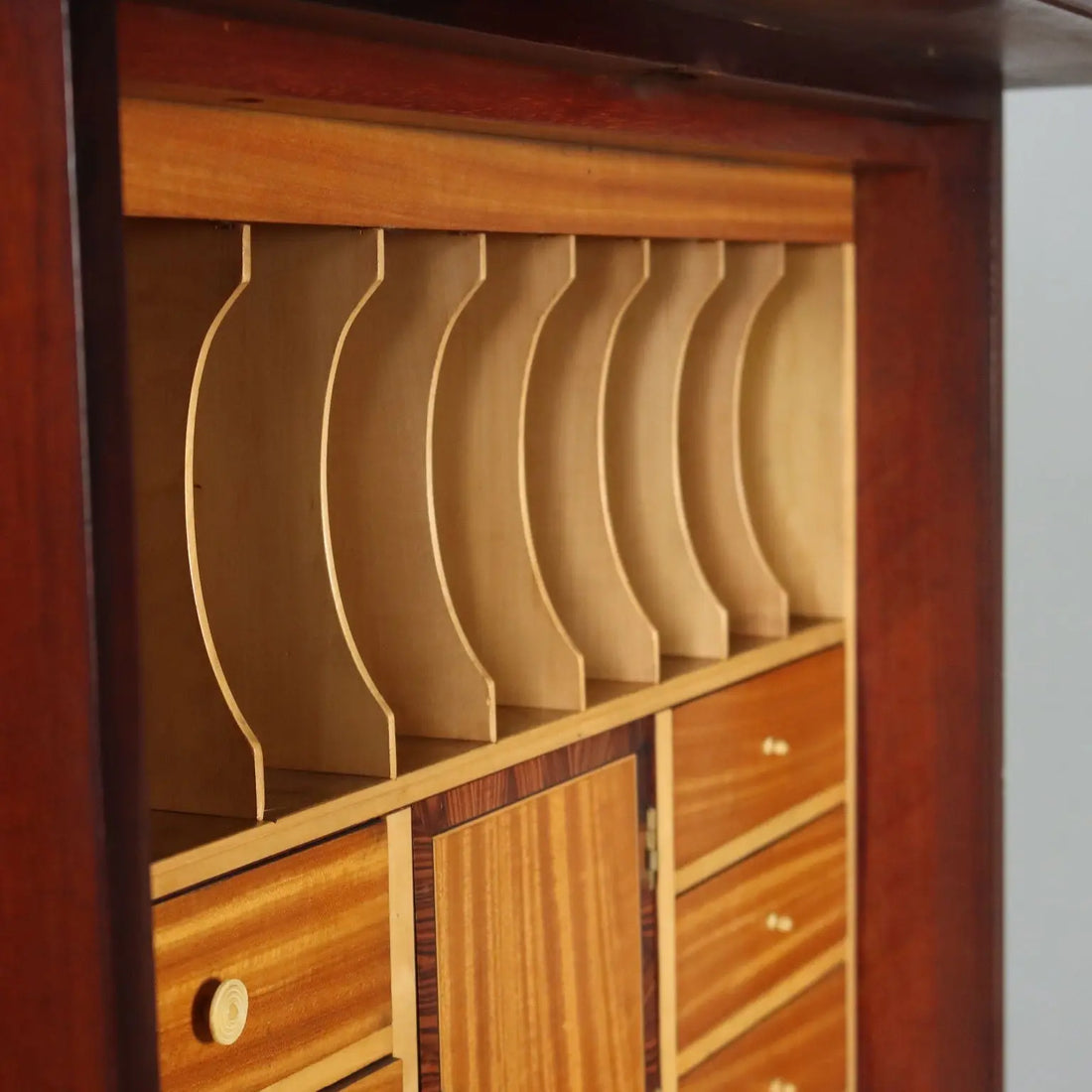 Arts and Crafts Desk in Mahogany and Maple
