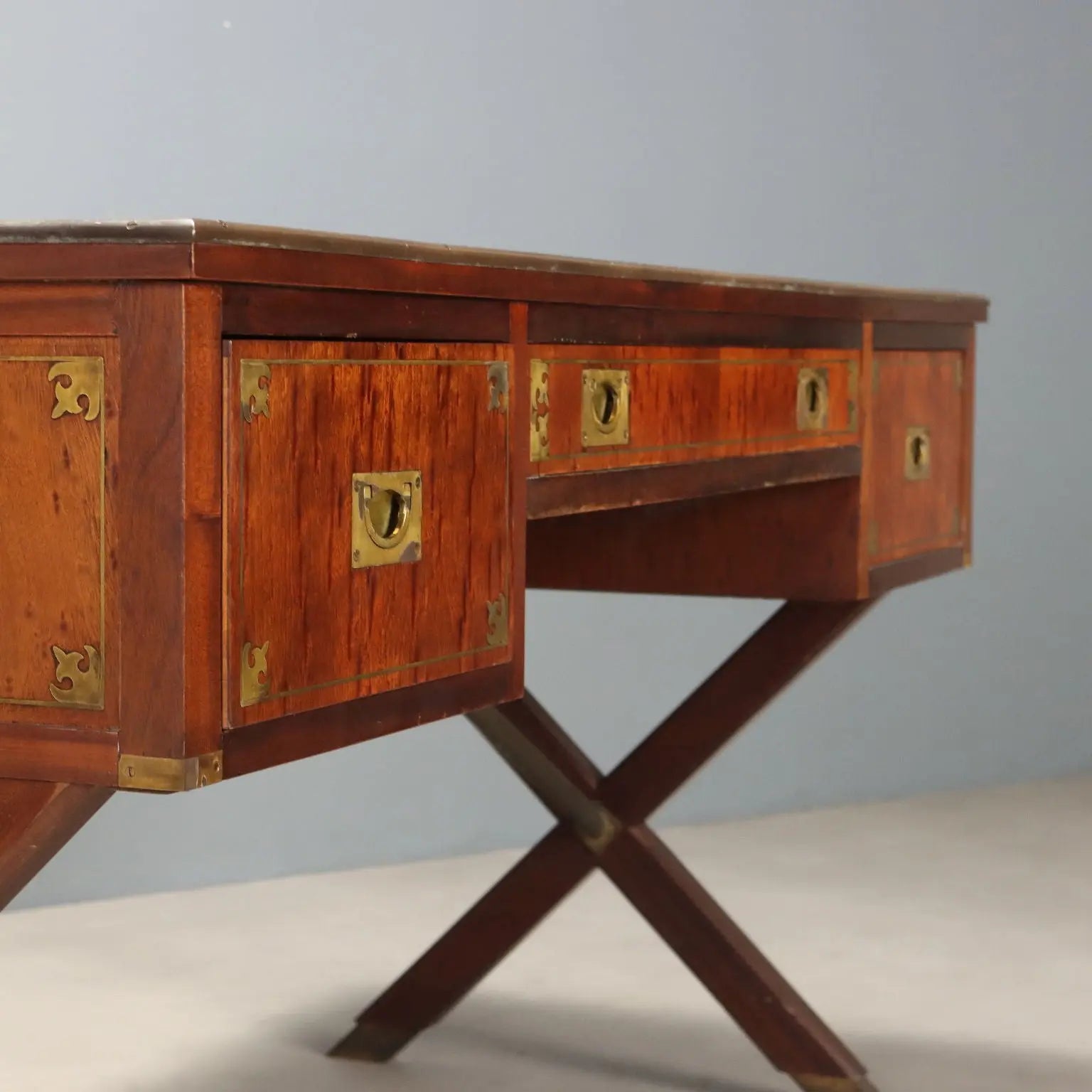 Mahogany Desk in Naval Style, England 1900s