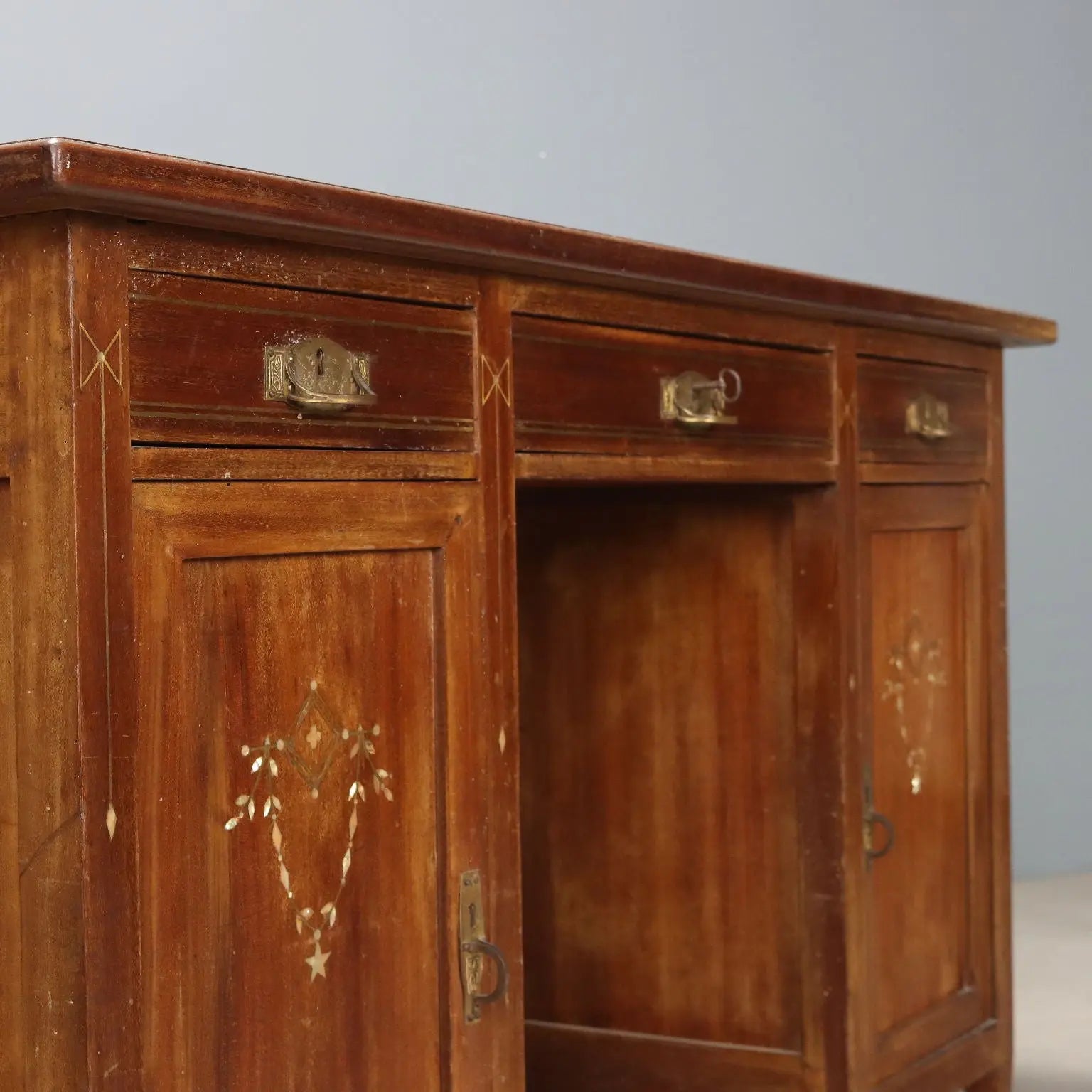 Liberty Mahogany Desk with Inlays - Early 1900s