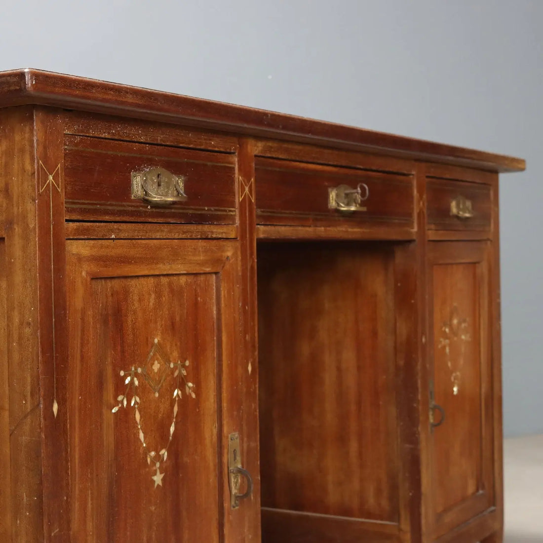 Liberty Mahogany Desk with Inlays - Early 1900s