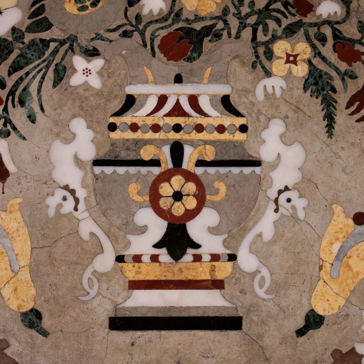 Neapolitan Table in Commesso Marble with Dove
