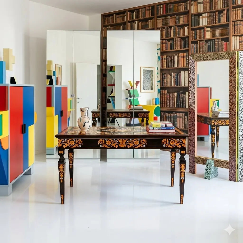 Luigi and Angiolo Falcini Inlaid Wood Table