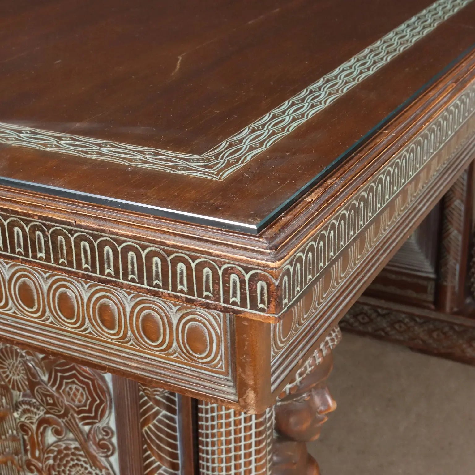 Antique Table Rino Galbiati Ethnic Style Italy XX Century - Antique Ethnic Table | Antiques | Tables