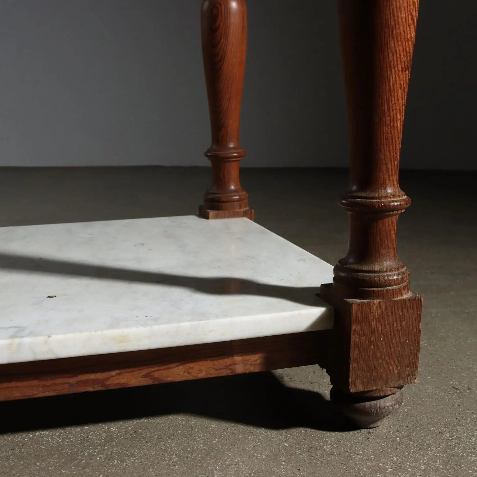 Antique Working Table Larch White Marble Italy XX Century - Italy | Antiques | Tables