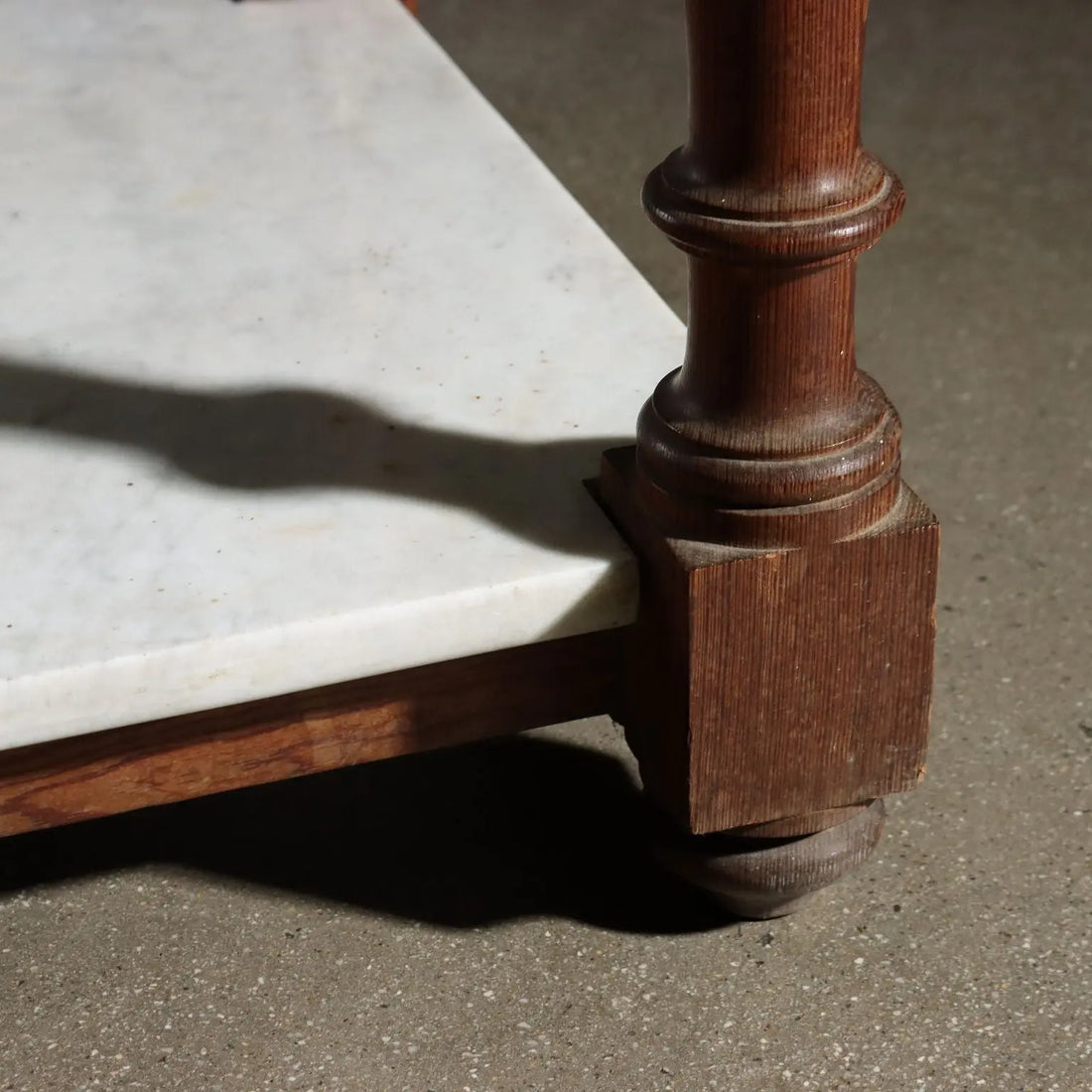 Antique Working Table Larch White Marble Italy XX Century - Italy | Antiques | Tables