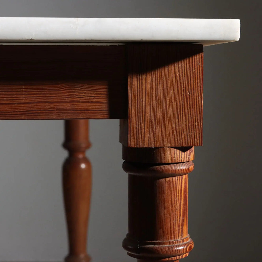 Antique Working Table Larch White Marble Italy XX Century - Italy | Antiques | Tables