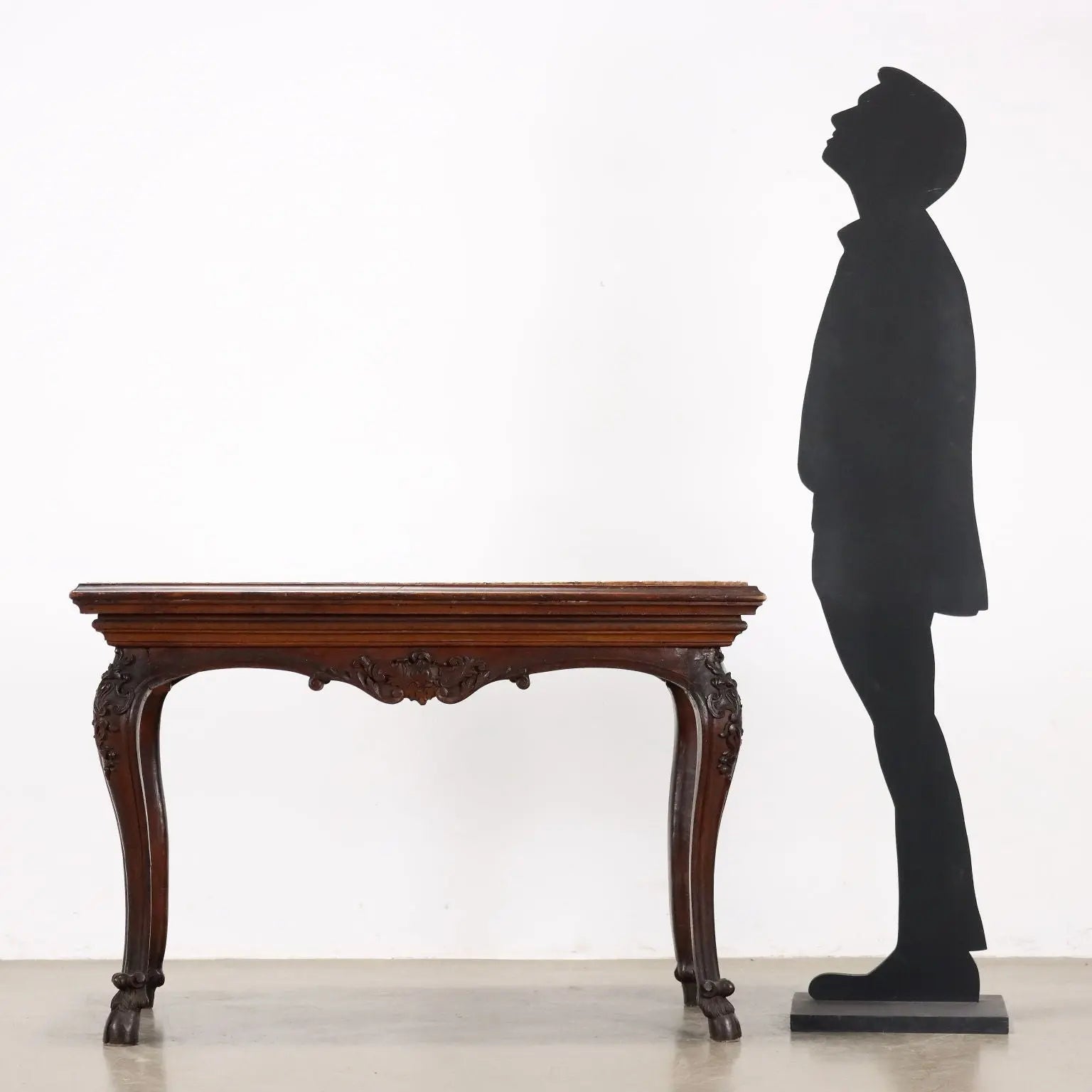 Baroque Walnut and Marble Table, Italy 17th Century