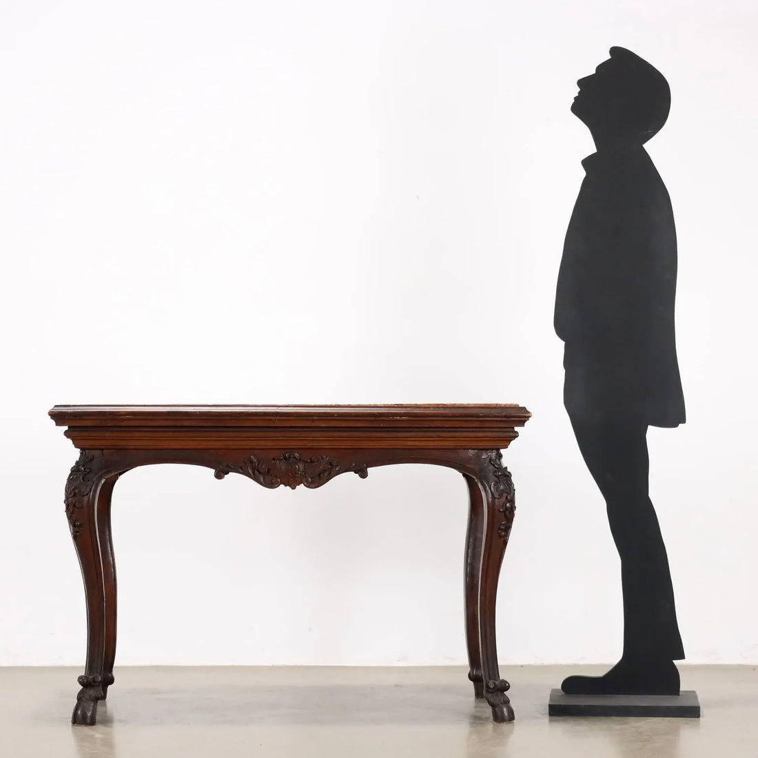 Baroque Walnut and Marble Table, Italy 17th Century