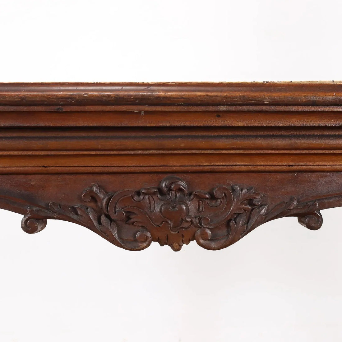 Baroque Walnut and Marble Table, Italy 17th Century