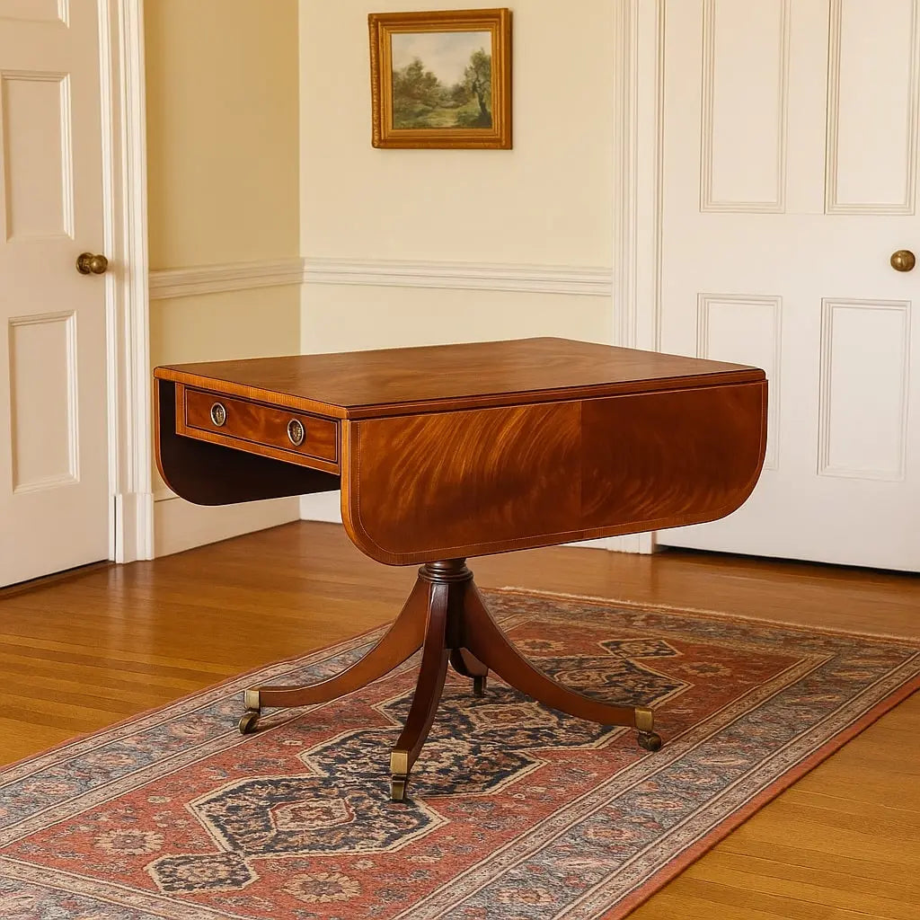 Antique Table Mahogany Drawer Wheels England XX Century - Early XX Century | Antiques | Tables