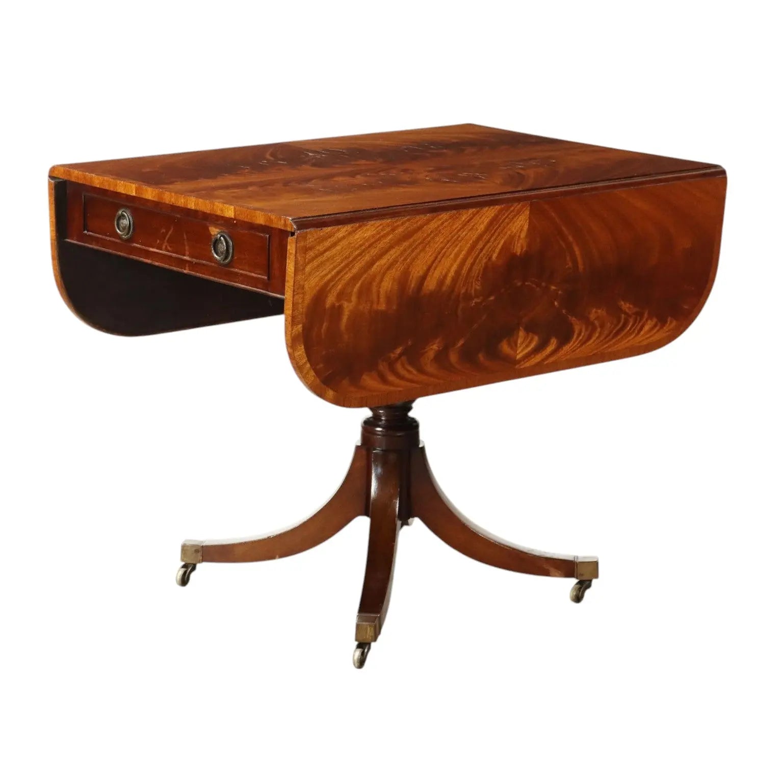 Antique Table Mahogany Drawer Wheels England XX Century - Early XX Century | Antiques | Tables