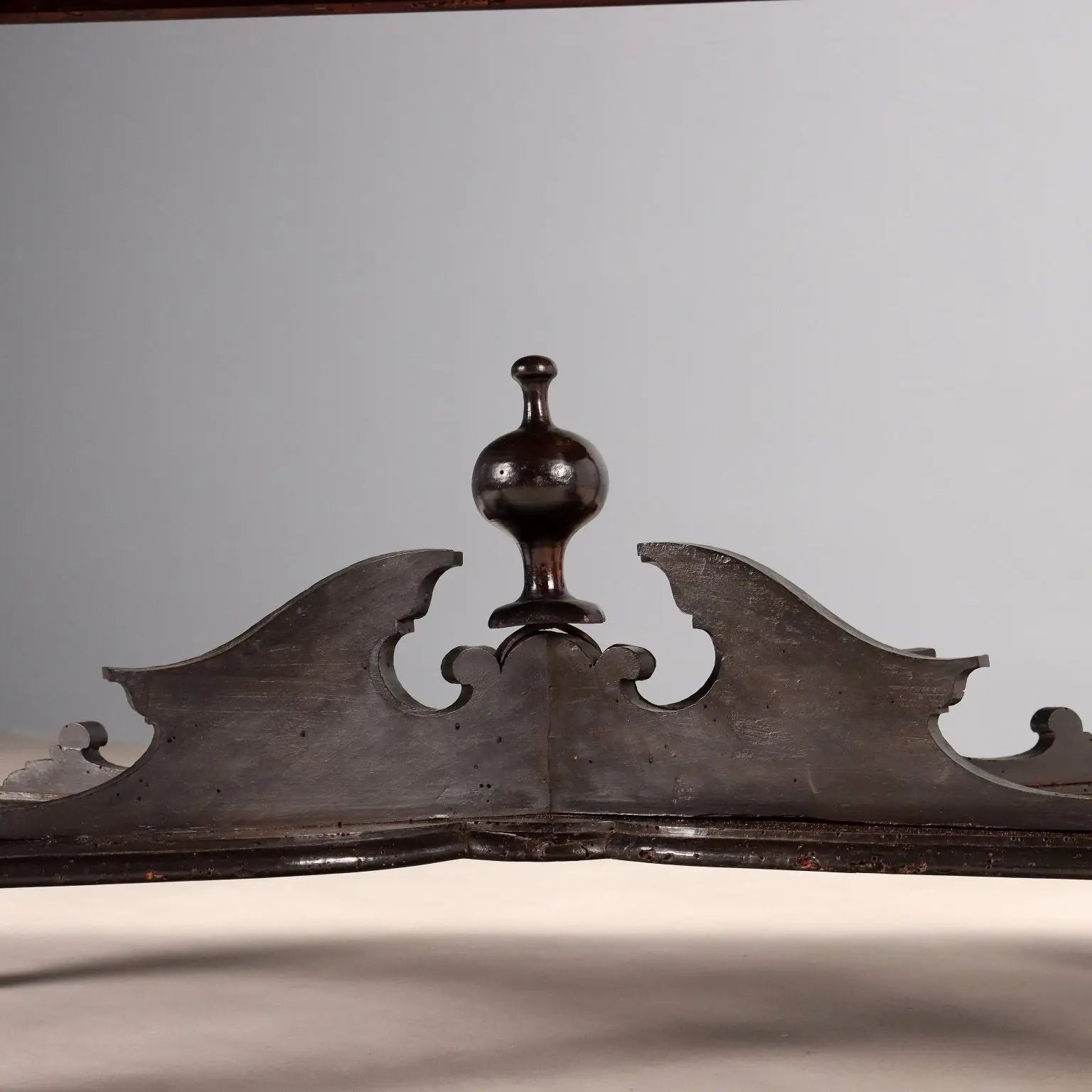 Antique Walnut Table with Leaf Carvings Ebonized Scagliola Top - Tuscany Late 17th Century | Antiques | Tables