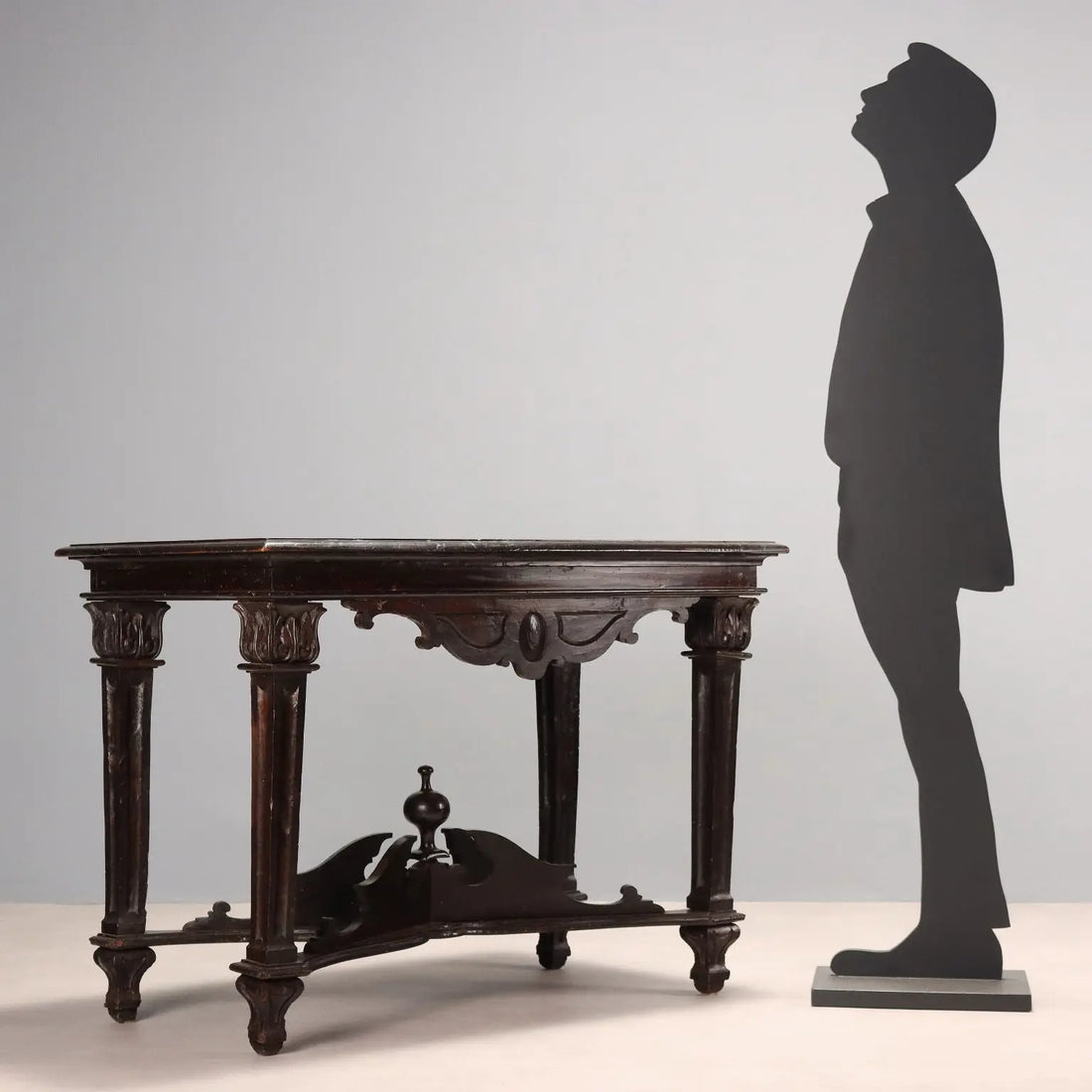 Antique Walnut Table with Leaf Carvings Ebonized Scagliola Top - Tuscany Late 17th Century | Antiques | Tables