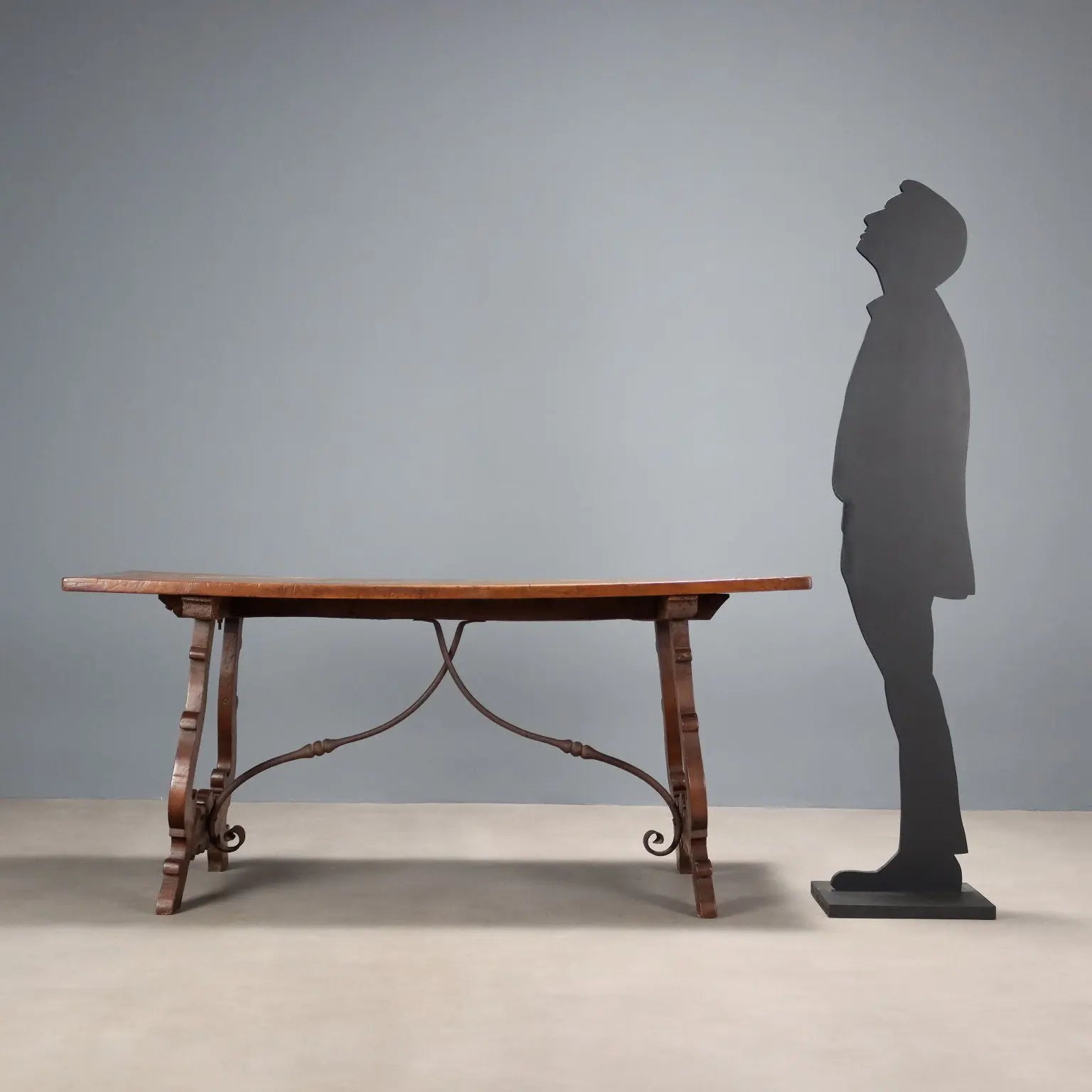 Antique Refectory Table Walnut Wrought Iron Italy XX Century - Italy, XX Century | Antiques | Tables