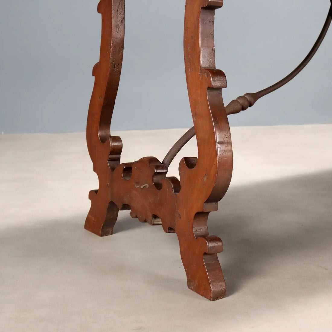 Antique Refectory Table Walnut Wrought Iron Italy XX Century - Italy, XX Century | Antiques | Tables