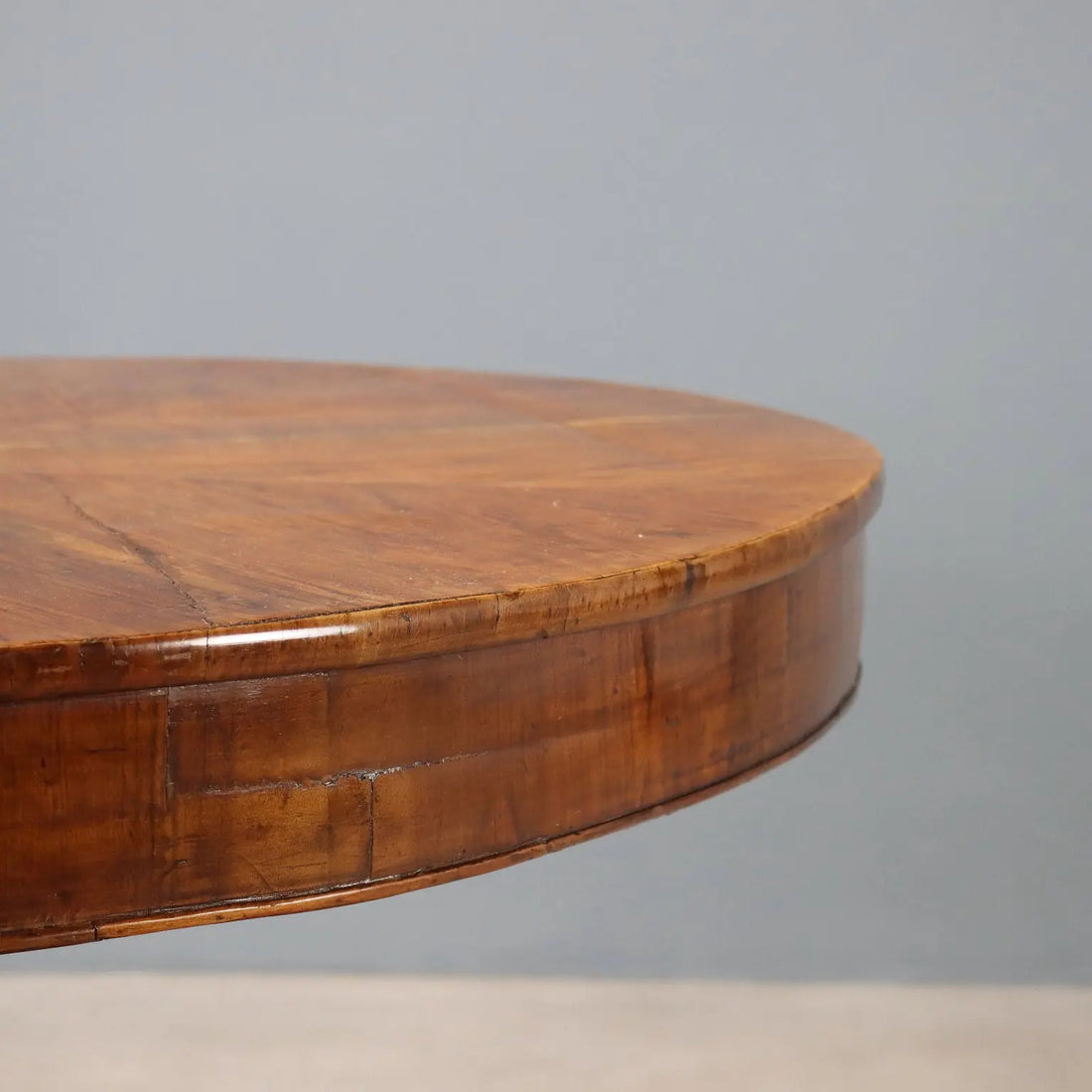 Antique Round Table Walnut Inlays Drawer Italy XIX Century - Italy, XIX Century | Antiques | Tables