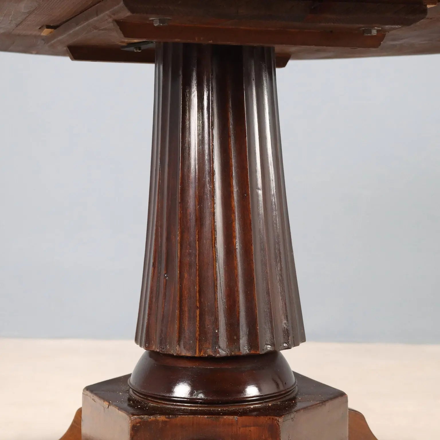 Antique Round Table Walnut Inlays Drawer Italy XIX Century - Italy, XIX Century | Antiques | Tables