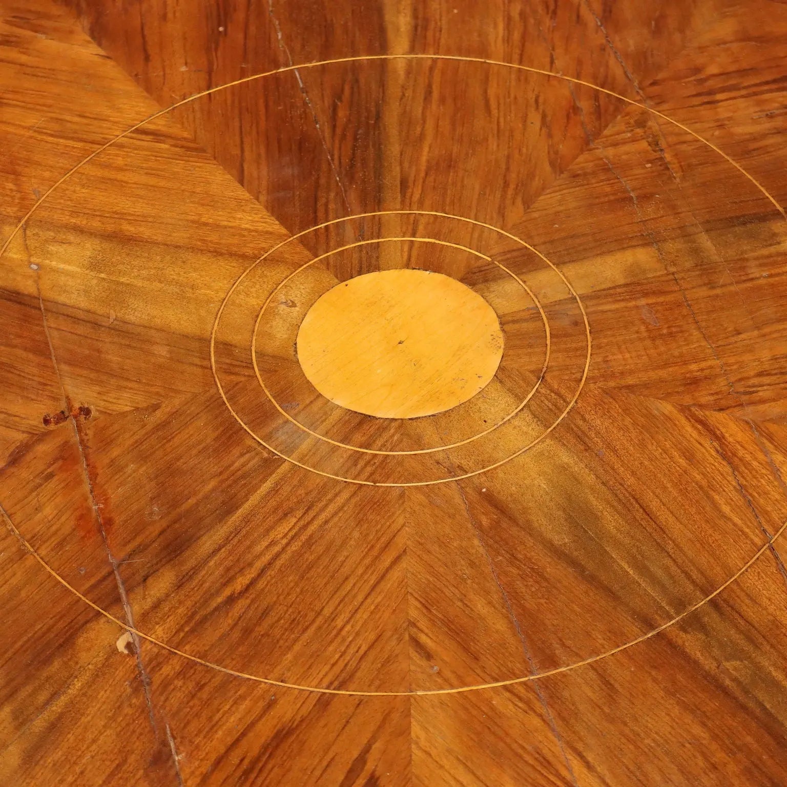 Antique Round Table Walnut Inlays Drawer Italy XIX Century - Italy, XIX Century | Antiques | Tables