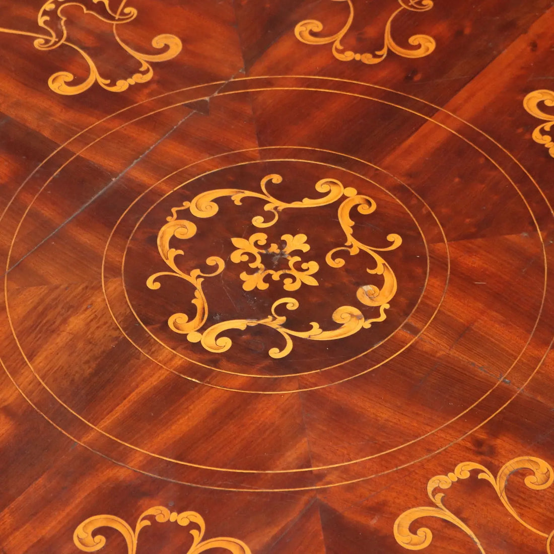 Carlo X Mahogany Table with Inlays - Italy, 19th Century