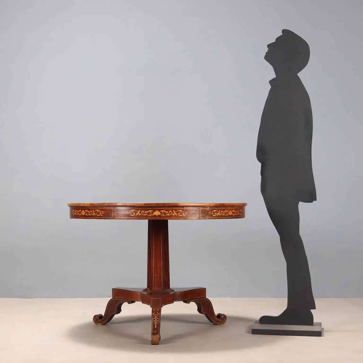 Carlo X Mahogany Table with Inlays - Italy, 19th Century