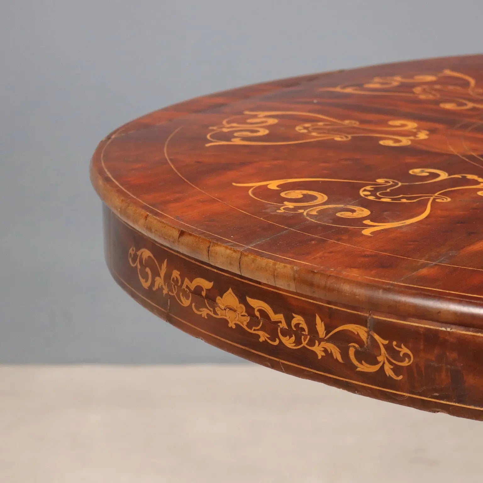 Carlo X Mahogany Table with Inlays - Italy, 19th Century