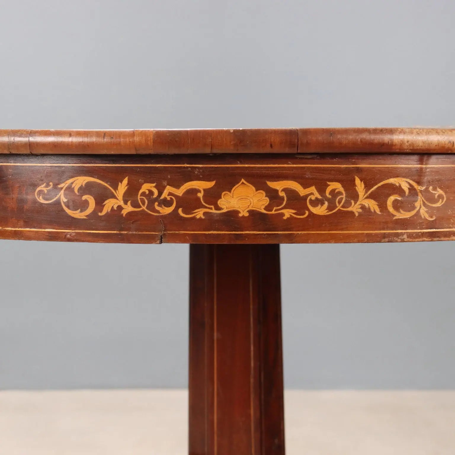 Carlo X Mahogany Table with Inlays - Italy, 19th Century