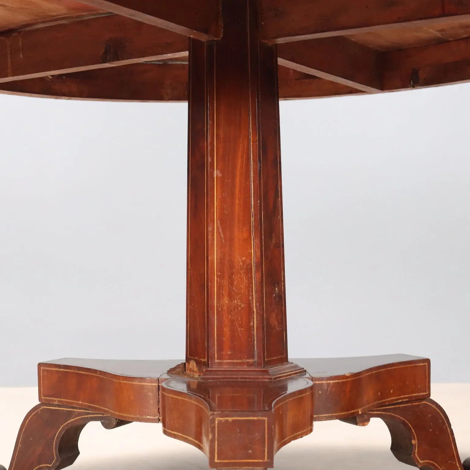 Carlo X Mahogany Table with Inlays - Italy, 19th Century
